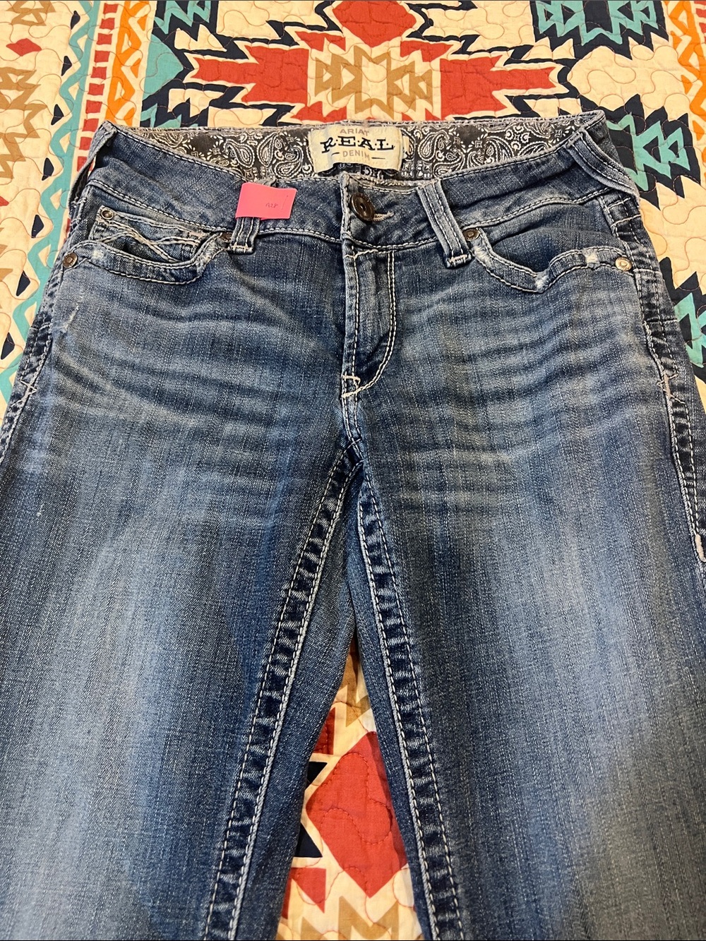 Ariat REAL DENIM Women's Flare  Jeans in Faded Blue Wash
